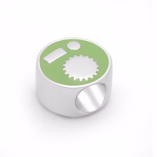 Perlina con ciondolo per braccialetto in metallo inciso su misura nei toni dell'oro 18 carati / oro rosa / argento / nero