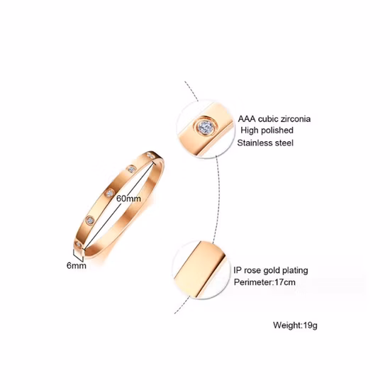 Bracciale aperto personalizzato in fabbrica all'ingrosso in acciaio inossidabile Protezione ambientale Galvanotecnica anti